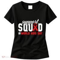 Hiv Awareness Month Support Hiv Red Ribbon Aids Awareness Long Sleeve Women's T-Shirt thumb 0