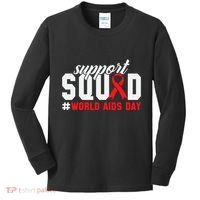 Hiv Awareness Month Support Hiv Red Ribbon Aids Awareness Long Sleeve Kids Long Sleeve Shirt thumb 0
