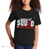 Hiv Awareness Month Support Hiv Red Ribbon Aids Awareness Long Sleeve Kids T-Shirt thumb 2