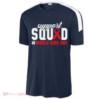 Hiv Awareness Month Support Hiv Red Ribbon Aids Awareness Long Sleeve Sport-Tek Competitor United Soccer Jersey thumb 2