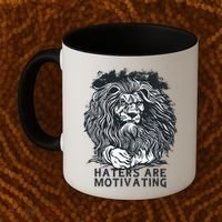 Haters Are Motivating Lion Quote Coffee Mug thumb 2