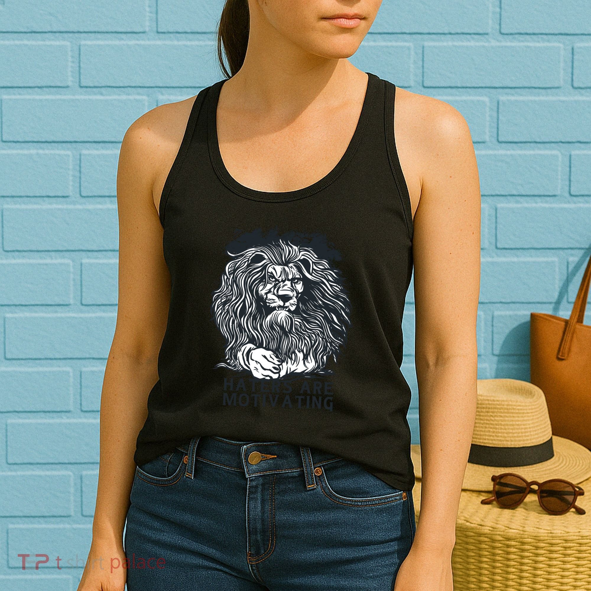 Haters Are Motivating Lion Quote Women's Tank Top