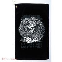 Haters Are Motivating Lion Quote Golf Towel thumb 0