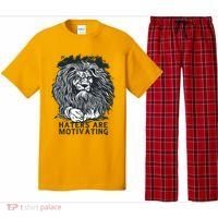 Haters Are Motivating Lion Quote Pajama Set thumb 0
