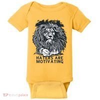 Haters Are Motivating Lion Quote Baby Bodysuit thumb 0