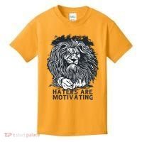 Haters Are Motivating Lion Quote Kids T-Shirt thumb 0