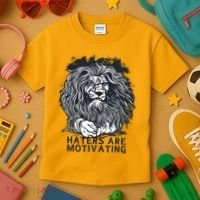 Haters Are Motivating Lion Quote Kids T-Shirt thumb 3