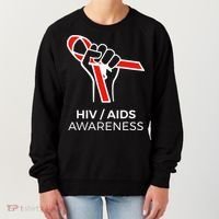 HIV Awareness Month Red Ribbon National AIDS Awareness Women's Sweatshirt thumb 0