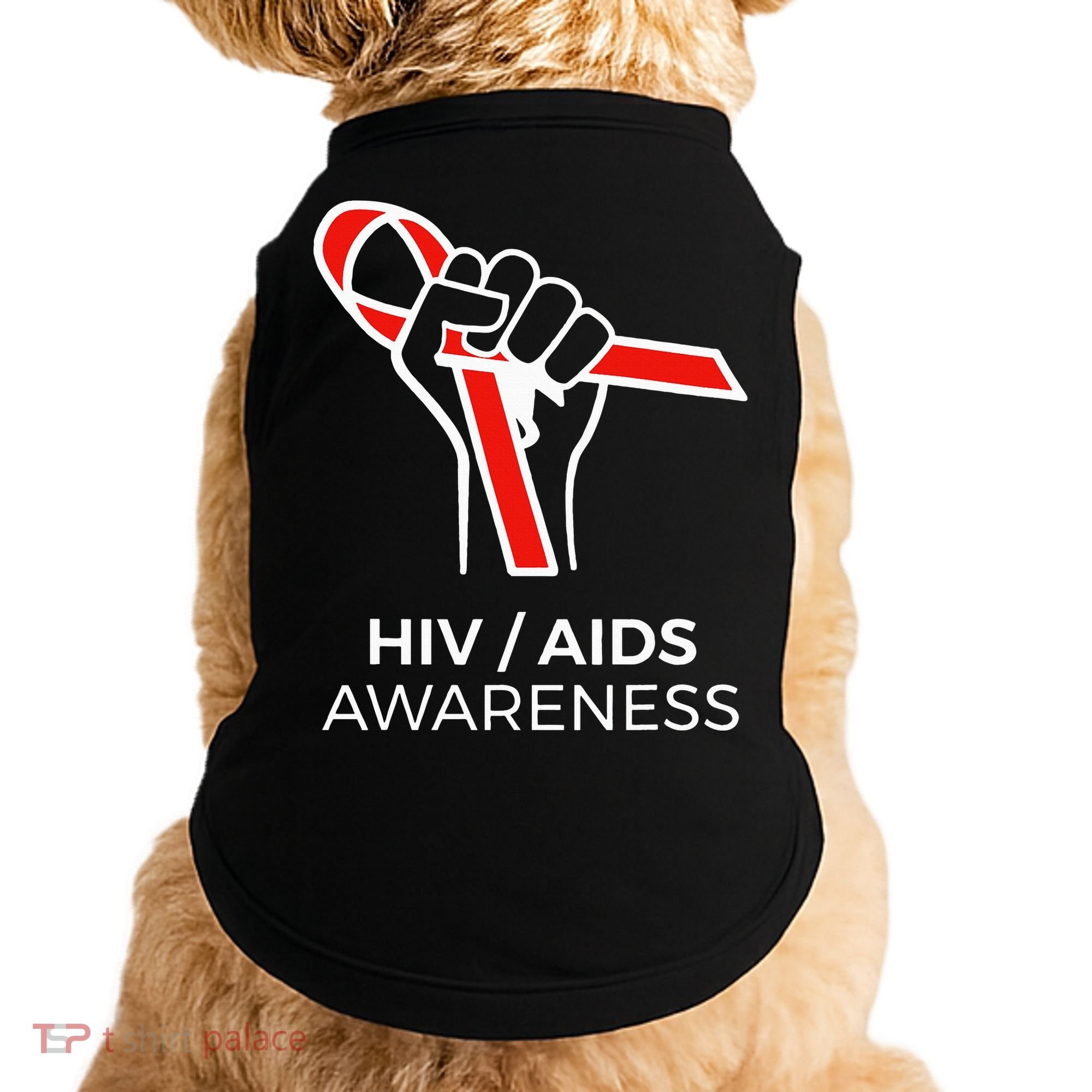 HIV Awareness Month Red Ribbon National AIDS Awareness Doggie Tank