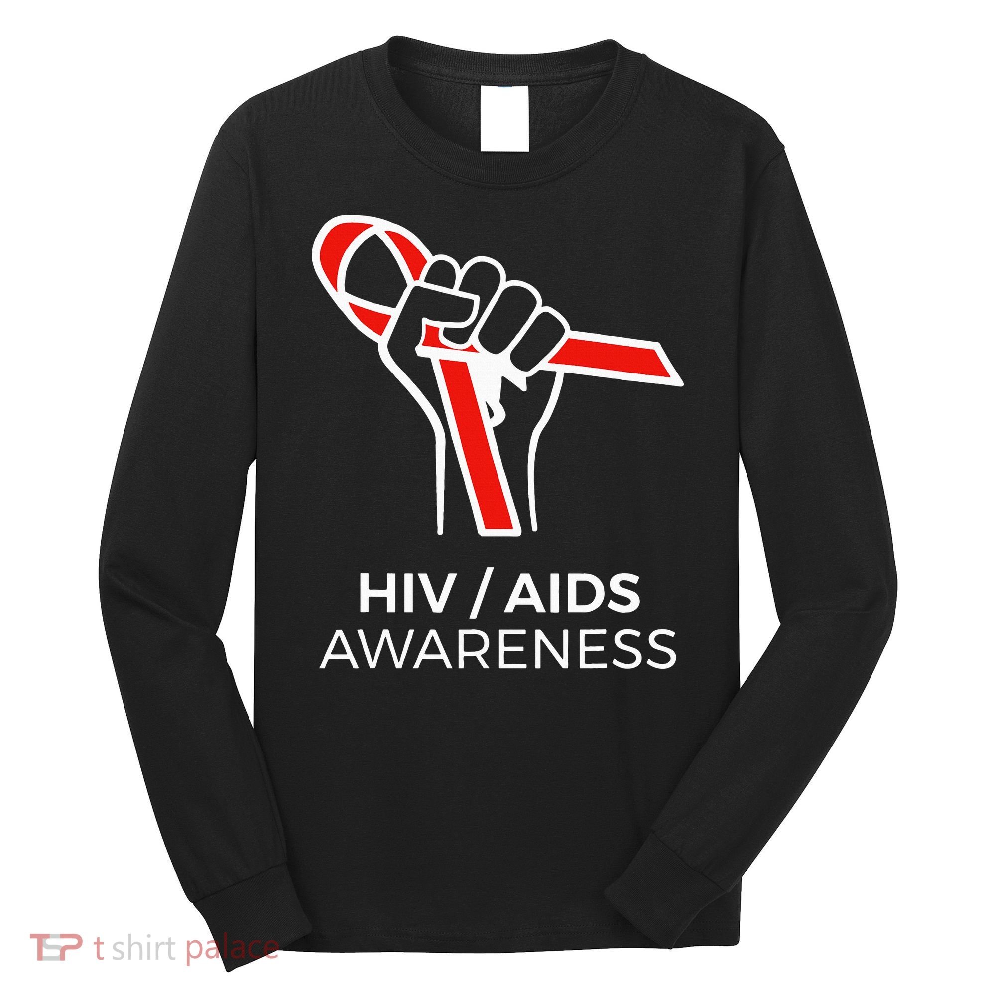 HIV Awareness Month Red Ribbon National AIDS Awareness Long Sleeve Shirt