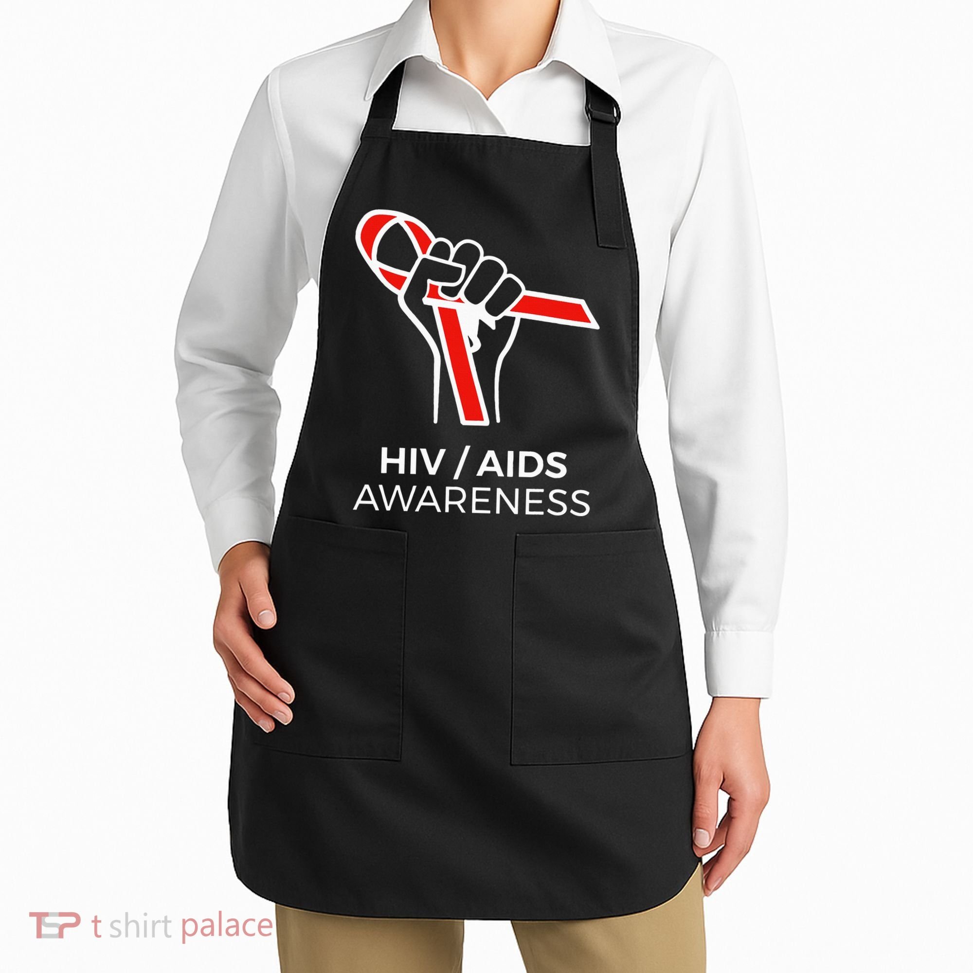 HIV Awareness Month Red Ribbon National AIDS Awareness Apron