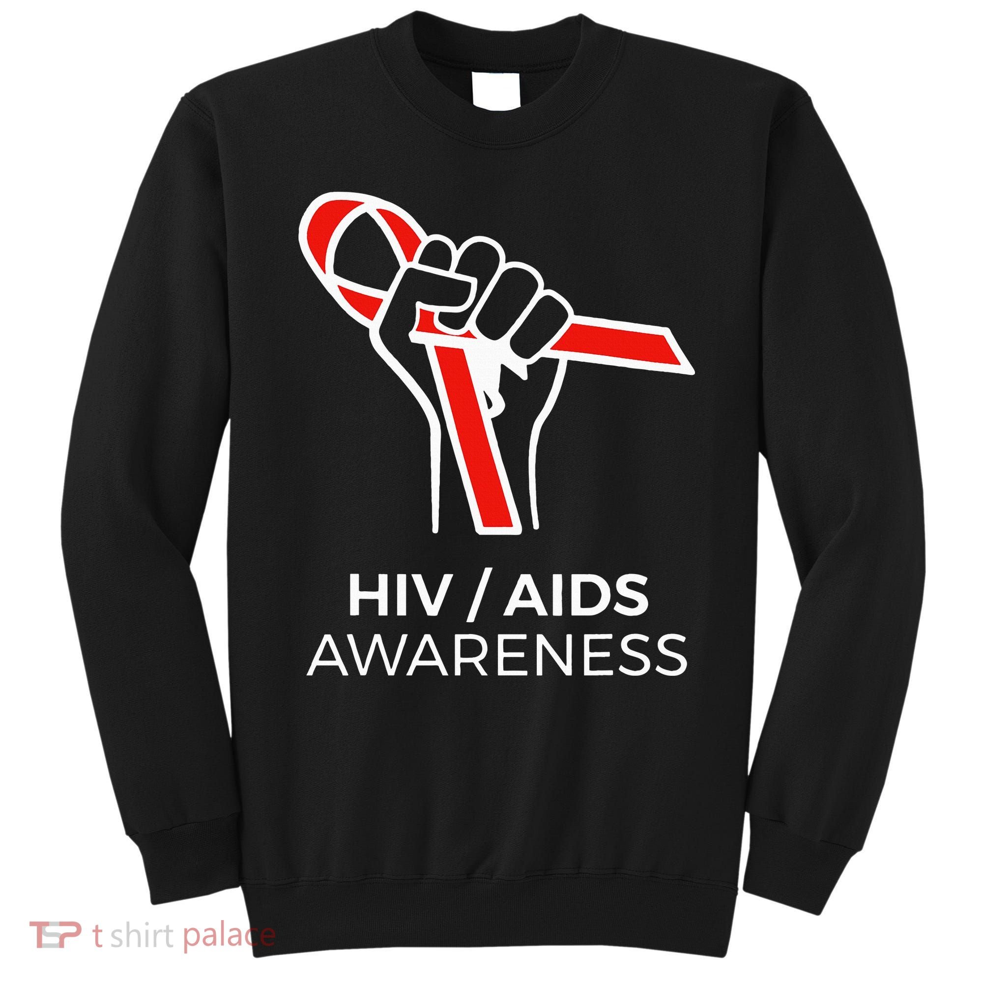 HIV Awareness Month Red Ribbon National AIDS Awareness Sweatshirt