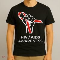 HIV Awareness Month Red Ribbon National AIDS Awareness T-Shirt thumb 3