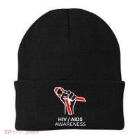 HIV Awareness Month Red Ribbon National AIDS Awareness Beanie thumb 0