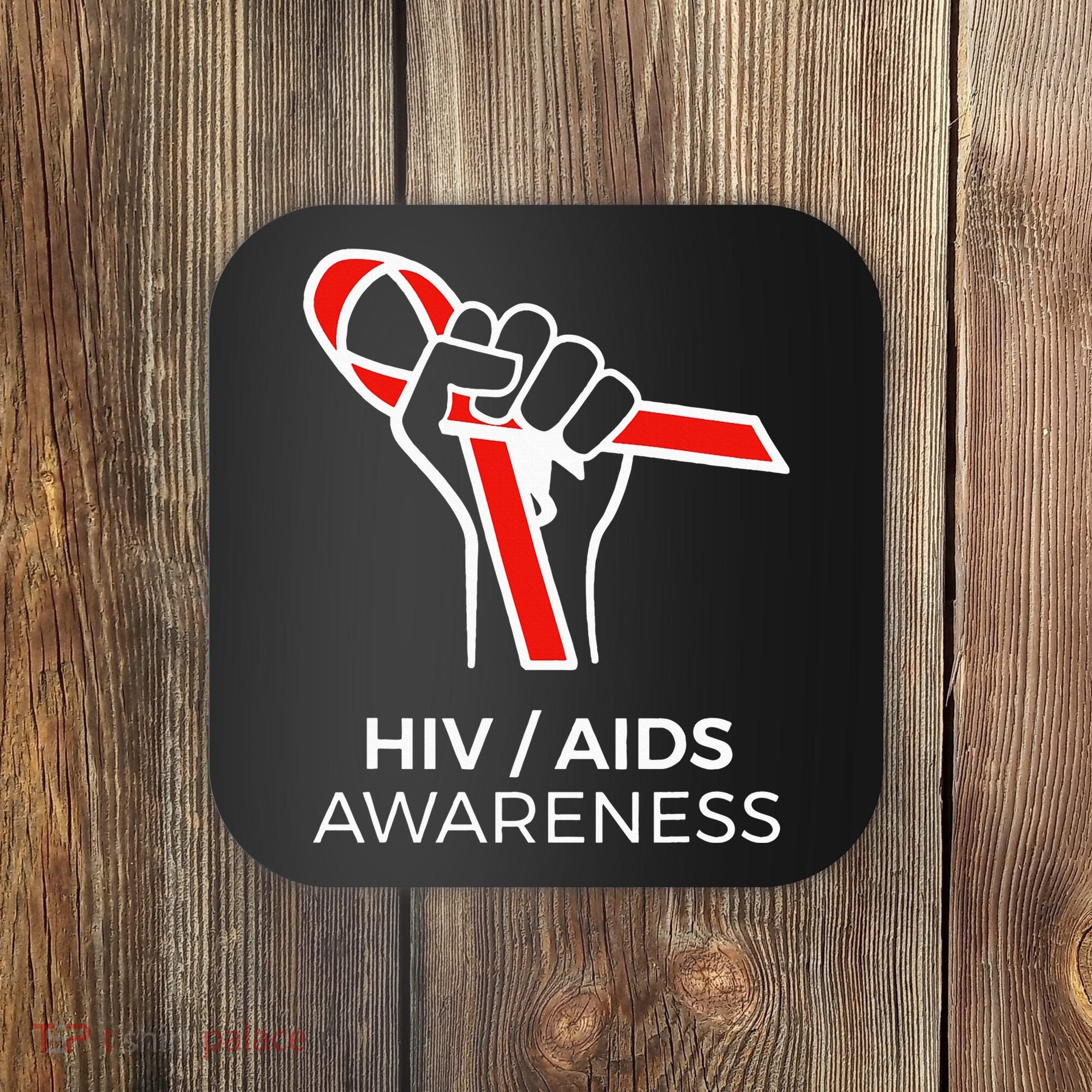 HIV Awareness Month Red Ribbon National AIDS Awareness Coaster