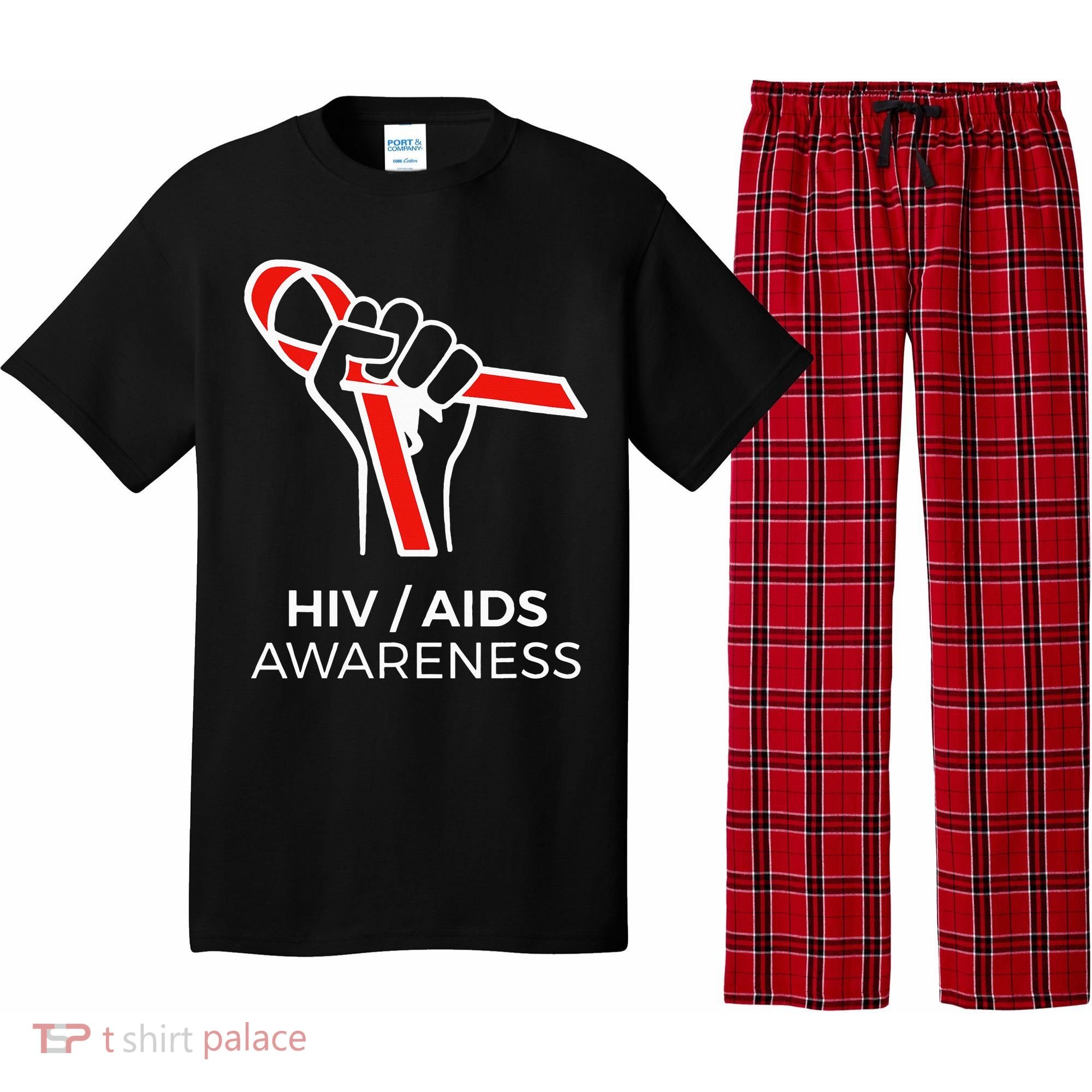 HIV Awareness Month Red Ribbon National AIDS Awareness Pajama Set