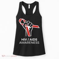 HIV Awareness Month Red Ribbon National AIDS Awareness Women's Tank Top thumb 0