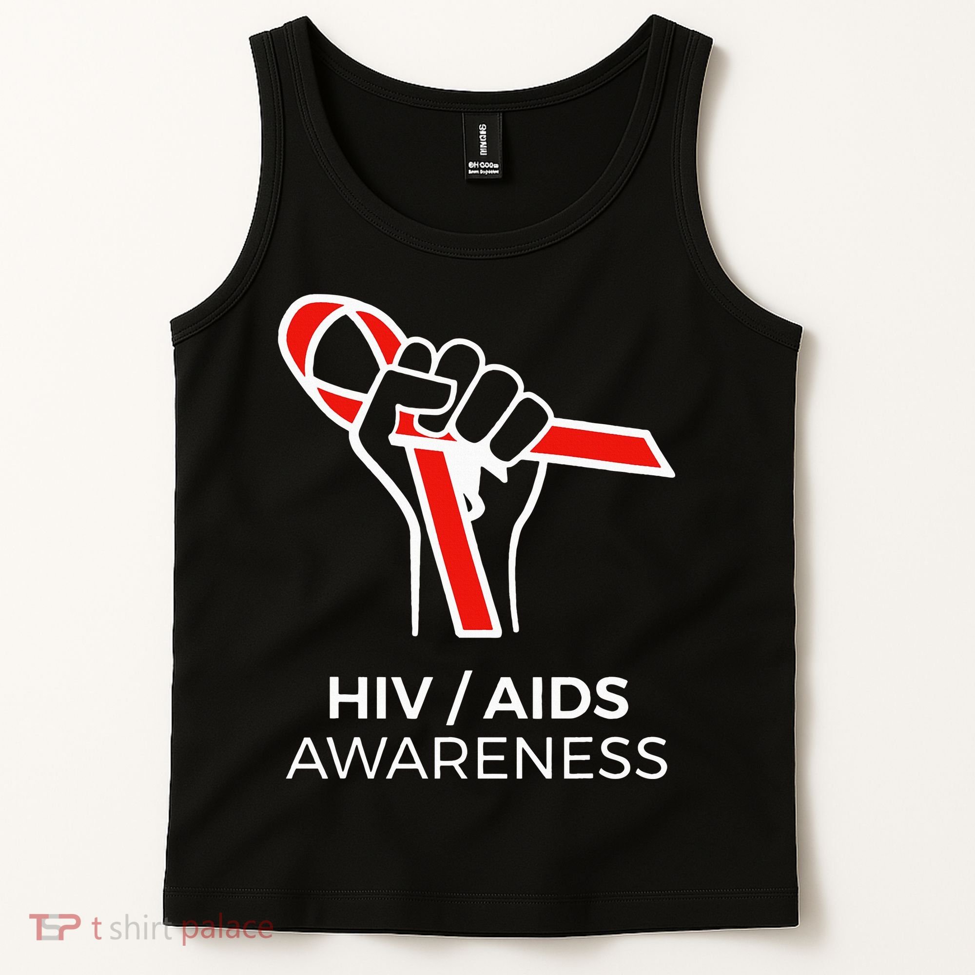 HIV Awareness Month Red Ribbon National AIDS Awareness Tank Top