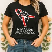HIV Awareness Month Red Ribbon National AIDS Awareness Women's T-Shirt thumb 2