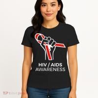 HIV Awareness Month Red Ribbon National AIDS Awareness Women's T-Shirt thumb 4