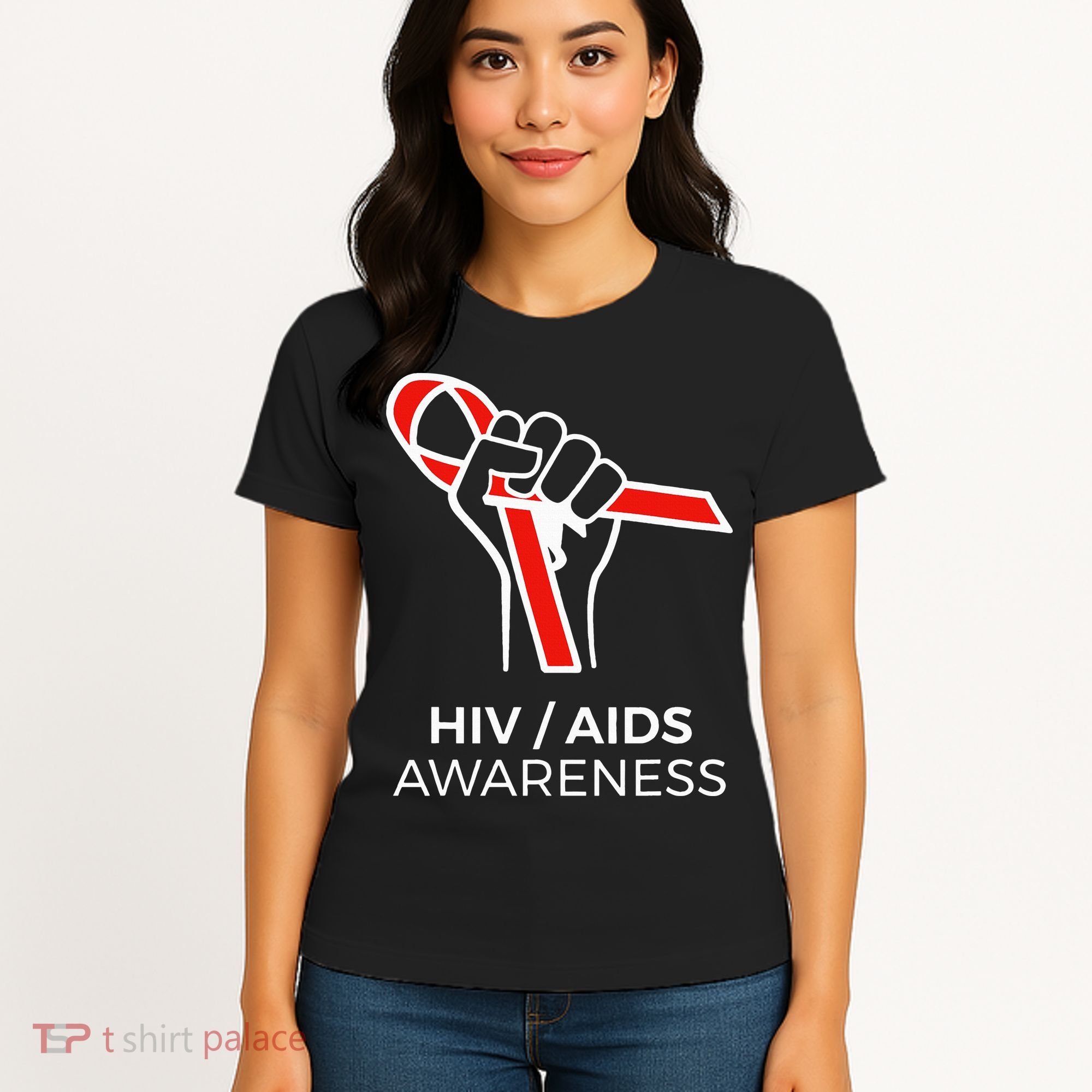 HIV Awareness Month Red Ribbon National AIDS Awareness Women's T-Shirt