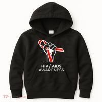 HIV Awareness Month Red Ribbon National AIDS Awareness Kids Hoodie thumb 0
