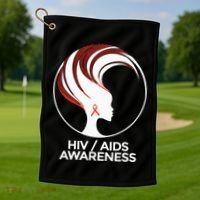 HIV Awareness Month AIDS Golf Towel thumb 1