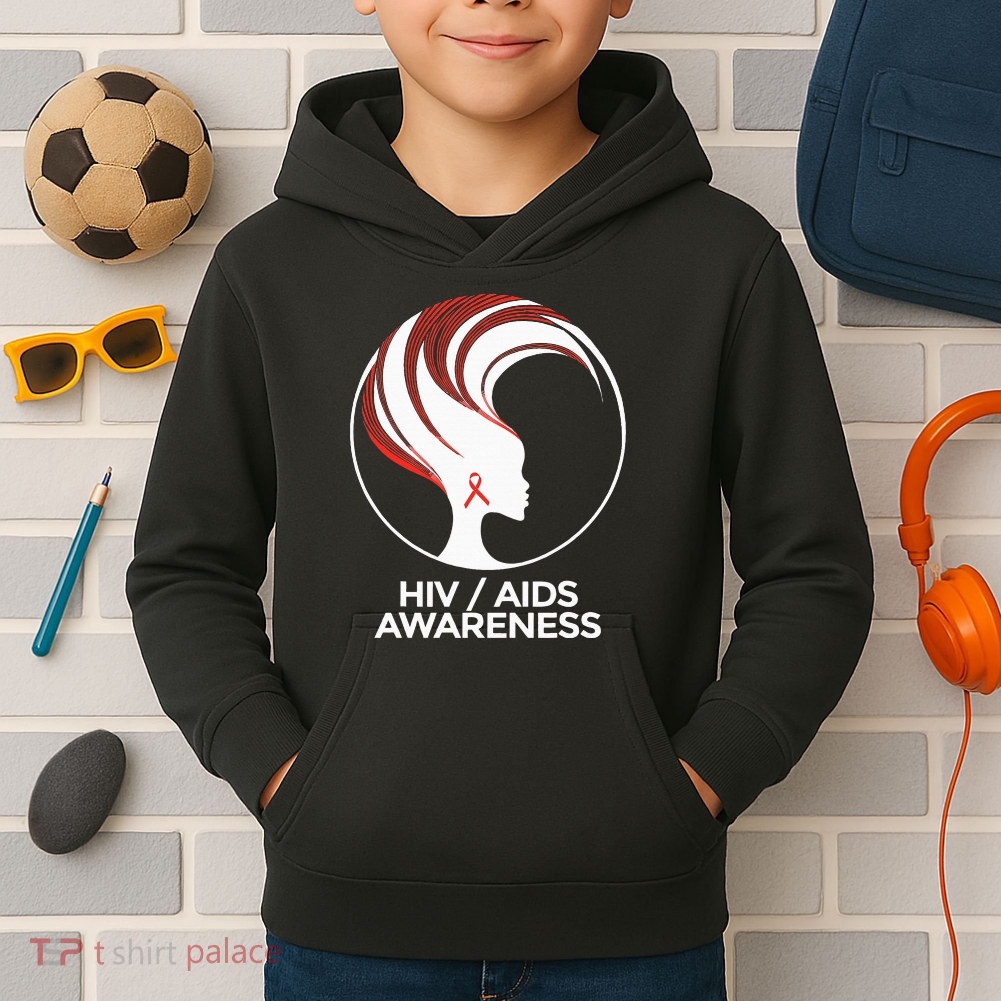 HIV Awareness Month AIDS Kids Hoodie