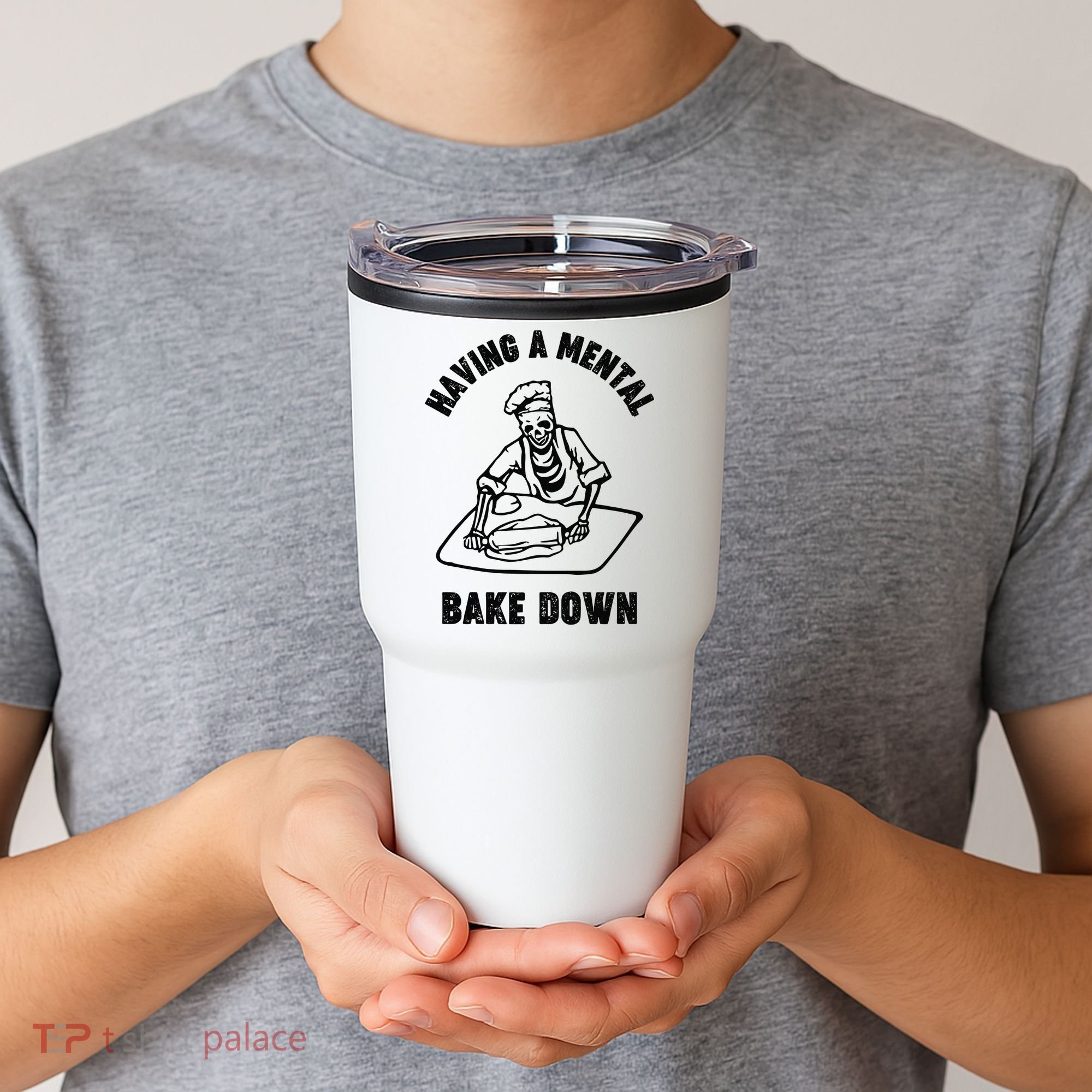 Having A Mental Bake Down Halloween Chef Tumbler