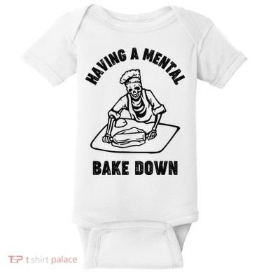 Having A Mental Bake Down Halloween Chef Baby Bodysuit
