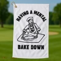 Having A Mental Bake Down Halloween Chef Golf Towel thumb 1