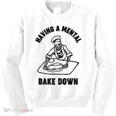 Having A Mental Bake Down Halloween Chef Kids Sweatshirt