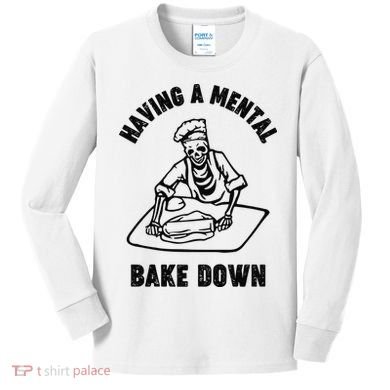 Having A Mental Bake Down Halloween Chef Kids Long Sleeve Shirt