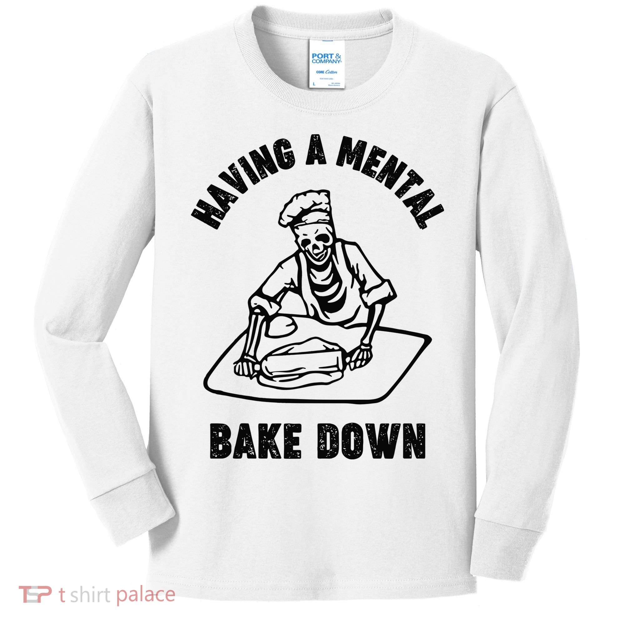 Having A Mental Bake Down Halloween Chef Kids Long Sleeve Shirt