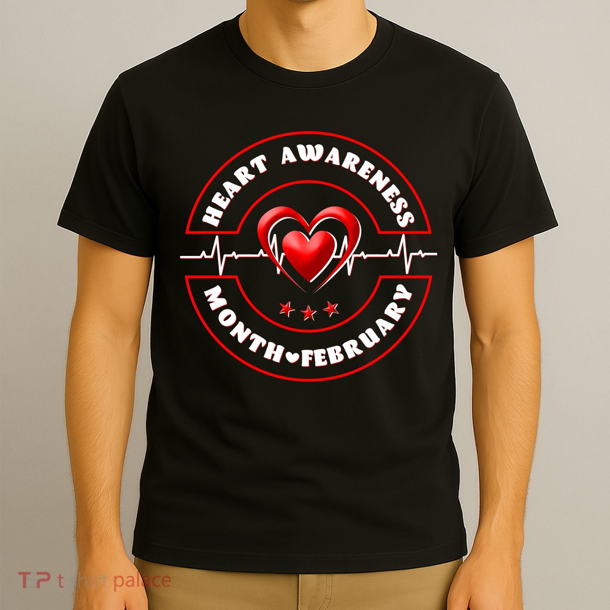 Heart Awareness Month February American Heart Health Emblem T-Shirt
