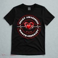 Heart Awareness Month February American Heart Health Emblem T-Shirt thumb 5