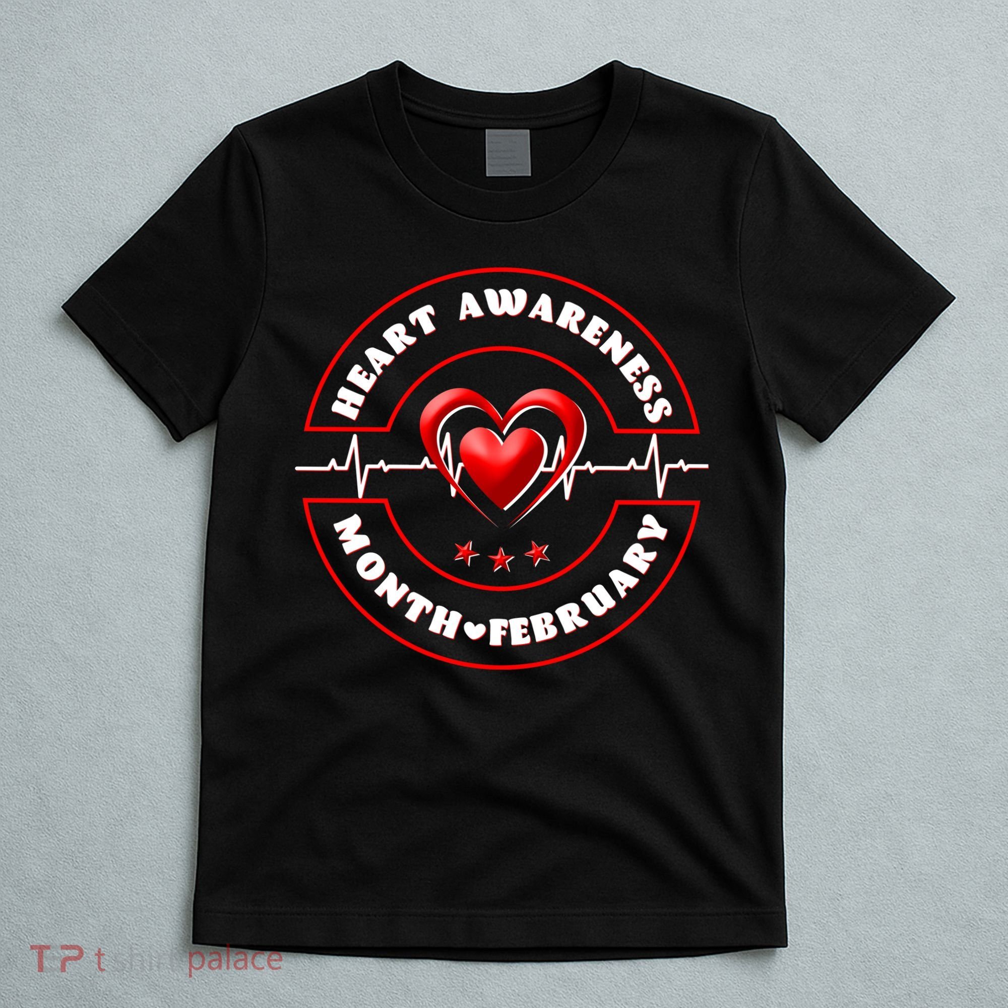 Heart Awareness Month February American Heart Health Emblem T-Shirt