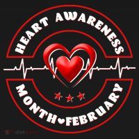 Heart Awareness Month February American Heart Health Emblem T-Shirt thumb 7