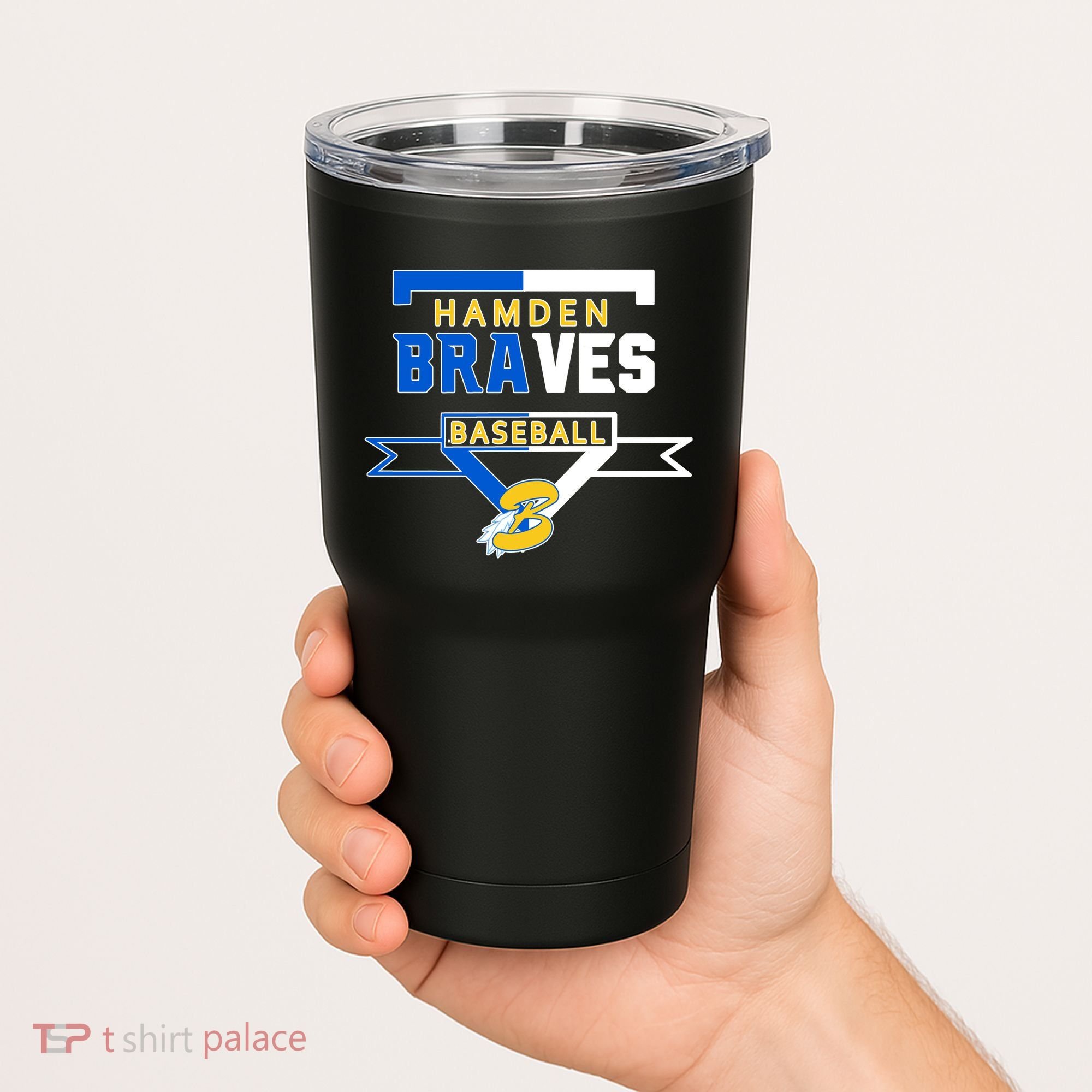 Hamden Braves Home Plate Baseball Fan Tumbler