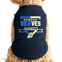 Hamden Braves Home Plate Baseball Fan Doggie Tank thumb 0
