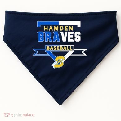 Hamden Braves Home Plate Baseball Fan USA-Made Doggie Bandana