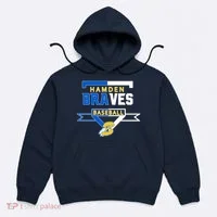 Hamden Braves Home Plate Baseball Fan Hoodie thumb 0