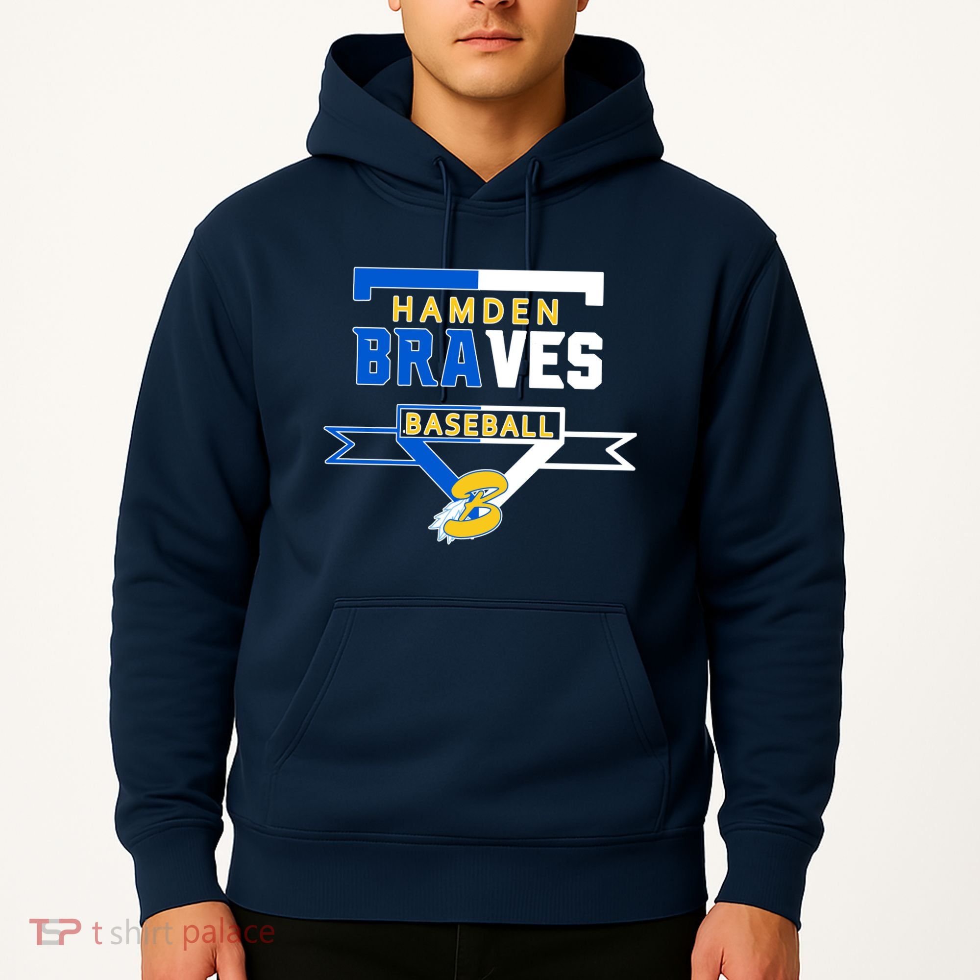 Hamden Braves Home Plate Baseball Fan Hoodie