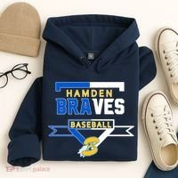 Hamden Braves Home Plate Baseball Fan Hoodie thumb 4