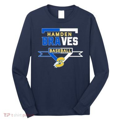 Hamden Braves Home Plate Baseball Fan Long Sleeve Shirt