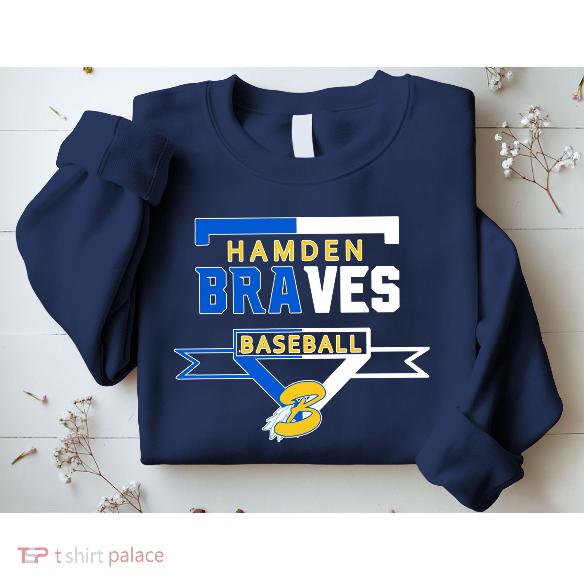 Hamden Braves Home Plate Baseball Fan Sweatshirt