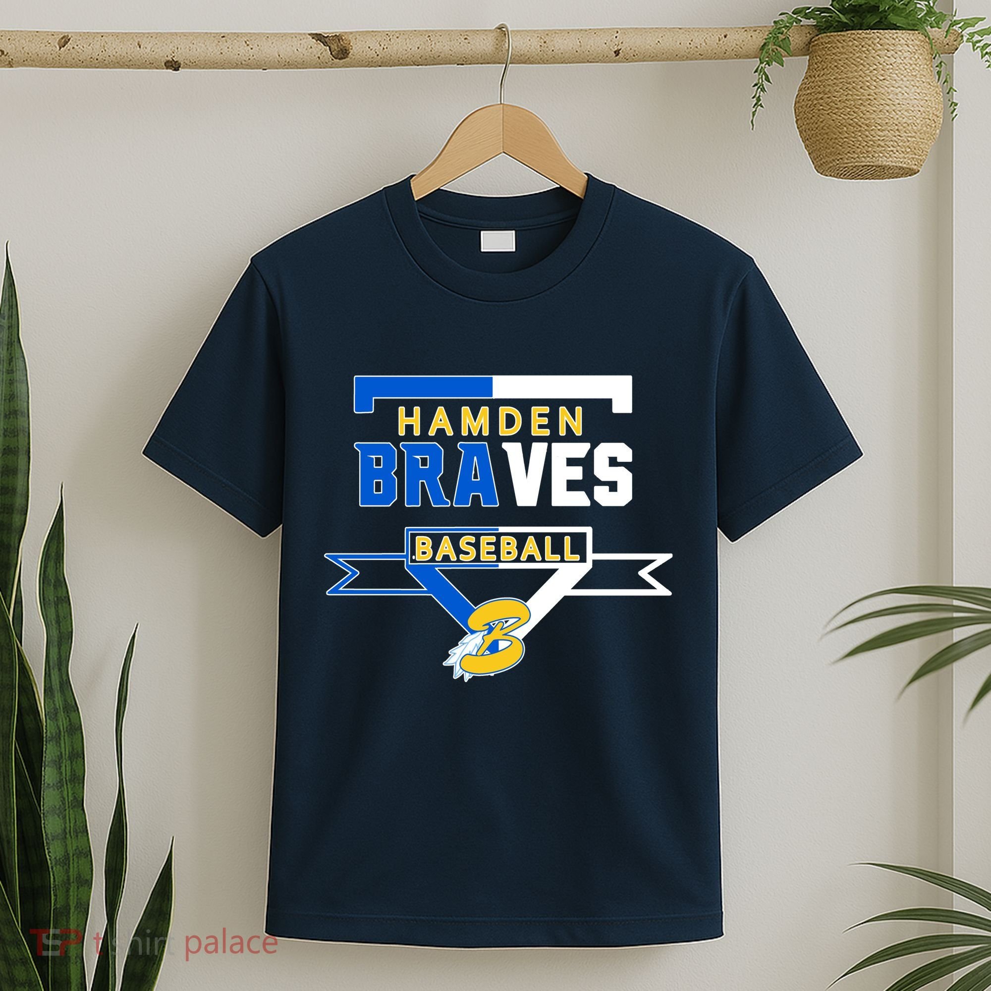 Hamden Braves Home Plate Baseball Fan T-Shirt
