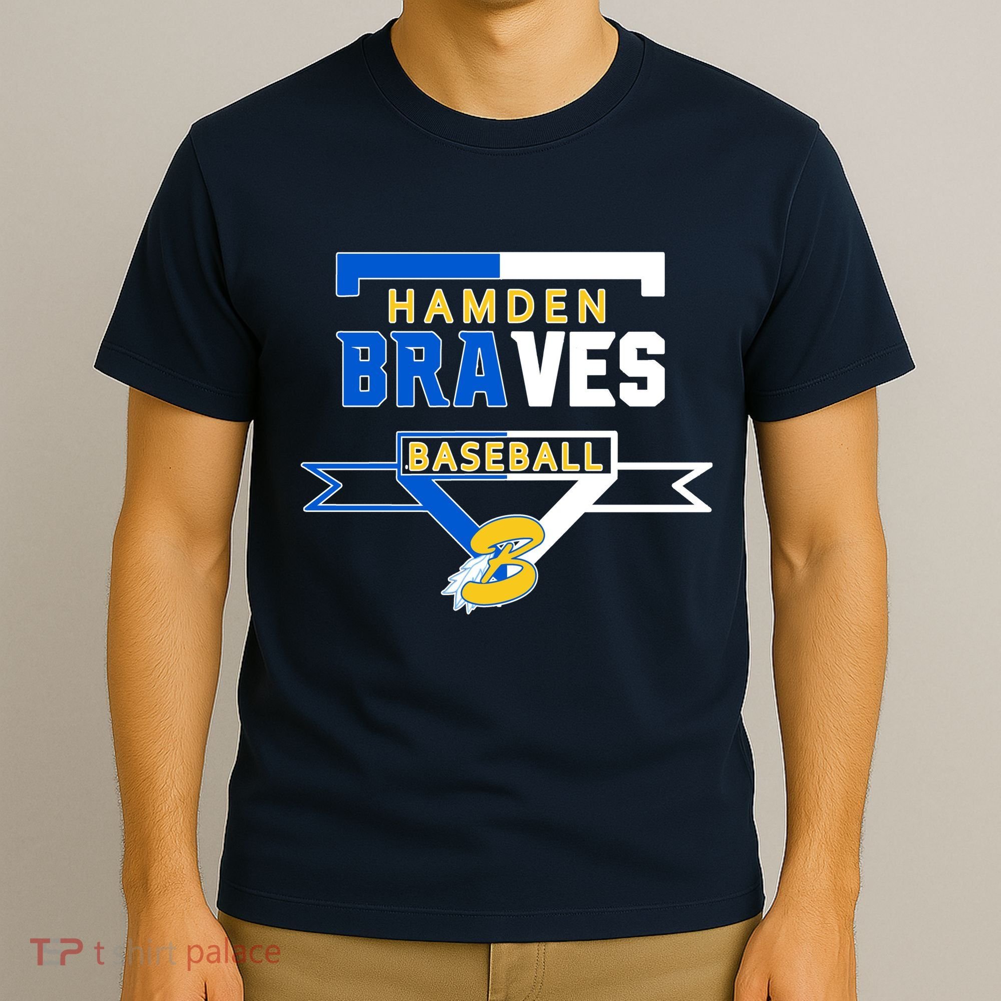 Hamden Braves Home Plate Baseball Fan T-Shirt
