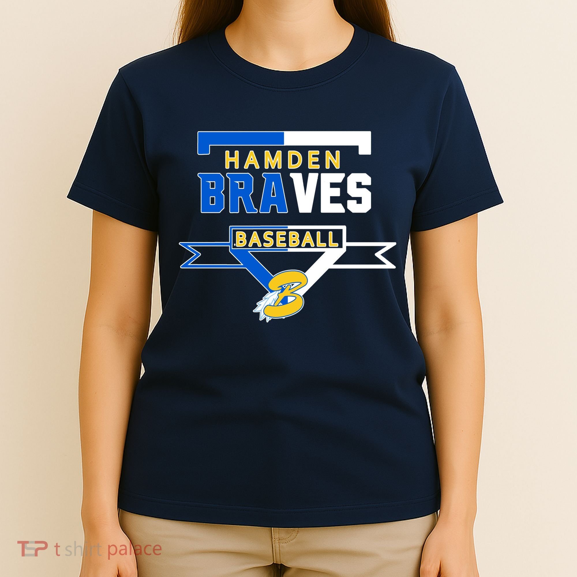 Hamden Braves Home Plate Baseball Fan T-Shirt