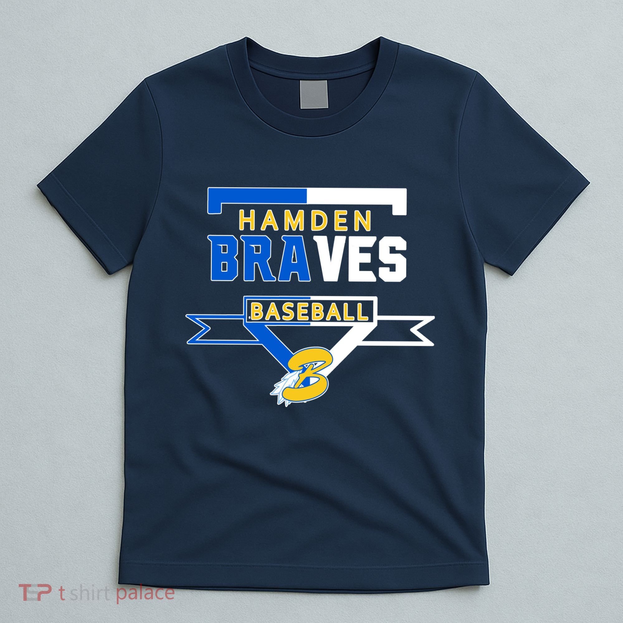 Hamden Braves Home Plate Baseball Fan T-Shirt